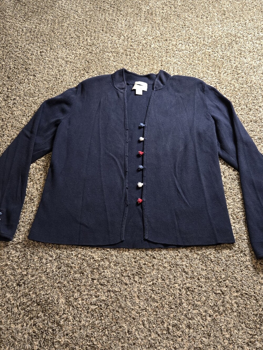 Vintage Y2K Christopher & Banks Hand Embroidered Cotton Cardigan Sweater Large